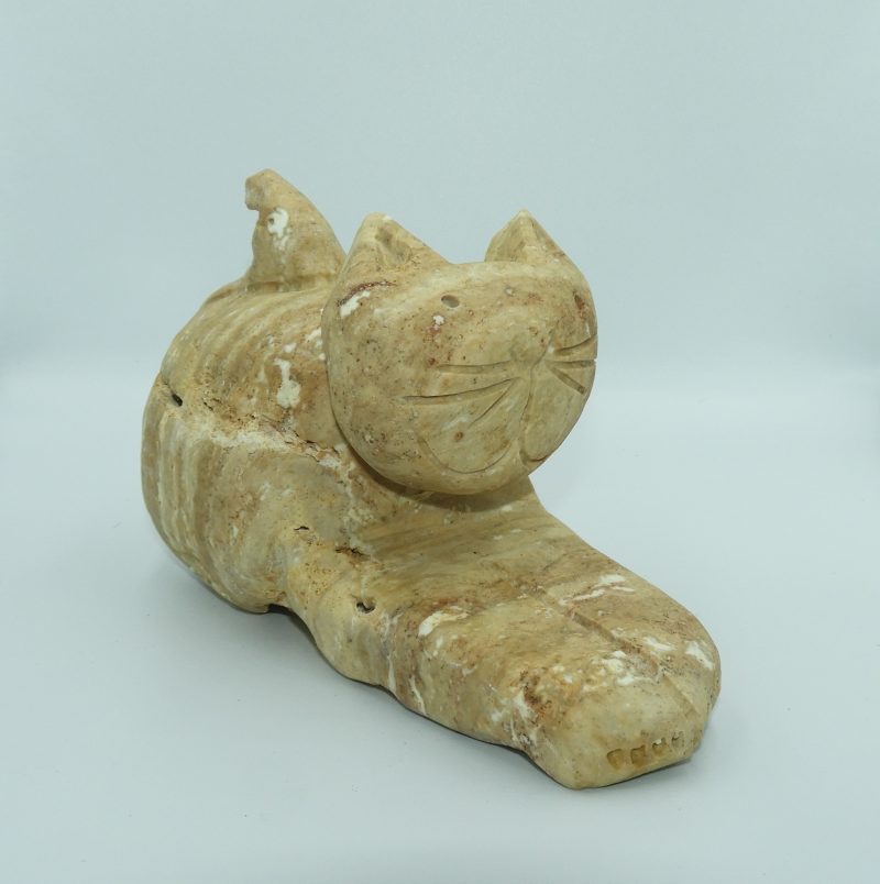 Escultura Gato grande de Piedra Caliza
