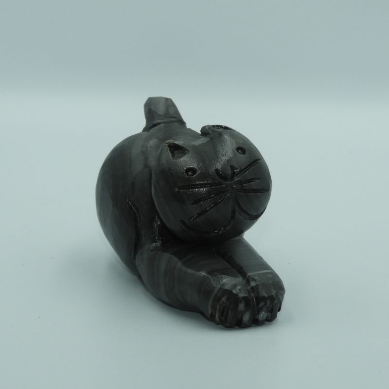 Escultura Gato mediano de Mármol Negro