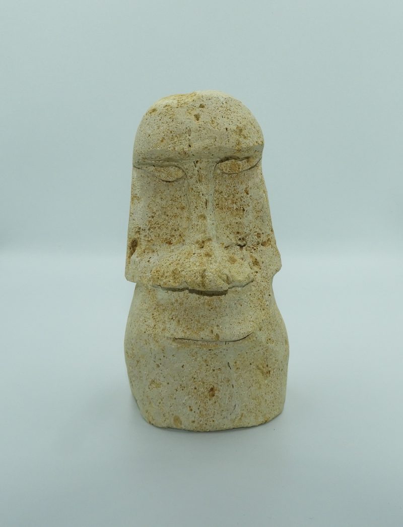 Escultura Reproducción Cabeza Moai mediano de Roca de Albero