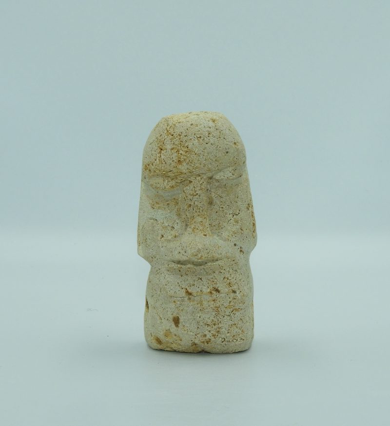 Escultura Reproducción Cabeza Moai pequeño de Roca de Albero