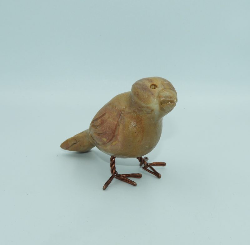 Escultura Pájaro mediano de pie de Mármol Marrón