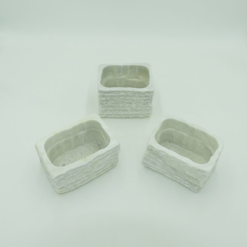 Conjunto de 3 Macetas de Piedra Natural