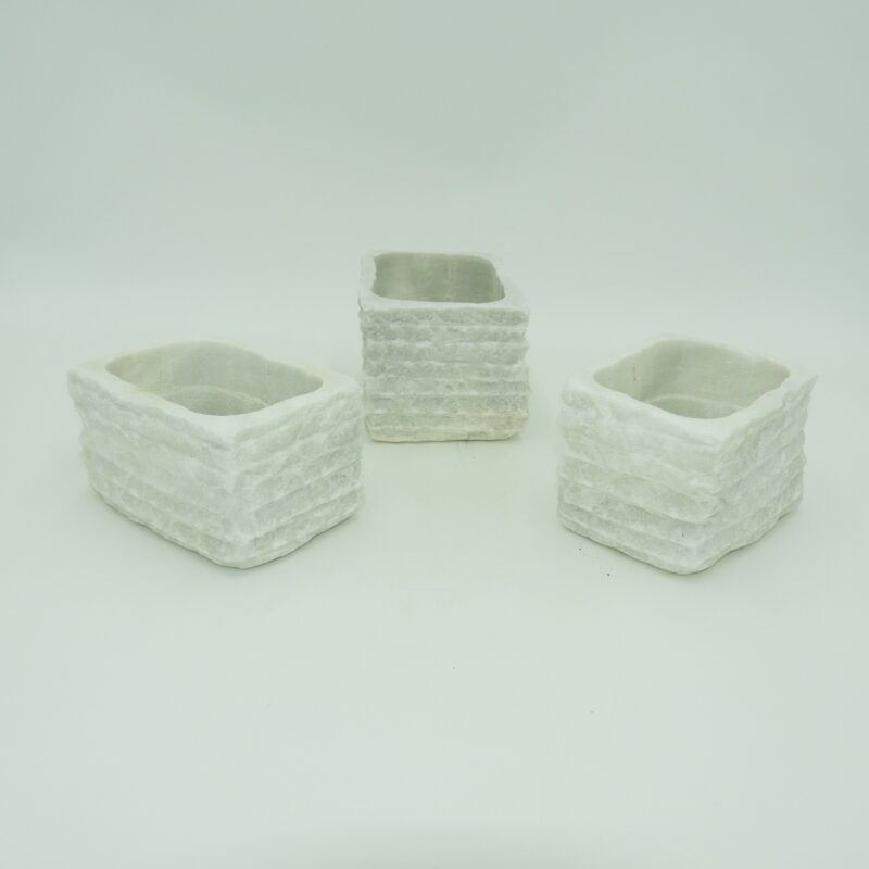 Conjunto de 3 Macetas de Piedra Natural