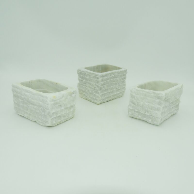 Conjunto de 3 Macetas de Piedra Natural